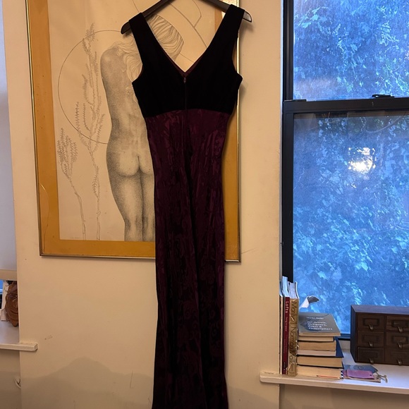 vintage purple velvet floral prom dress roberta whimsygoth formal maxi dress - Picture 5 of 13